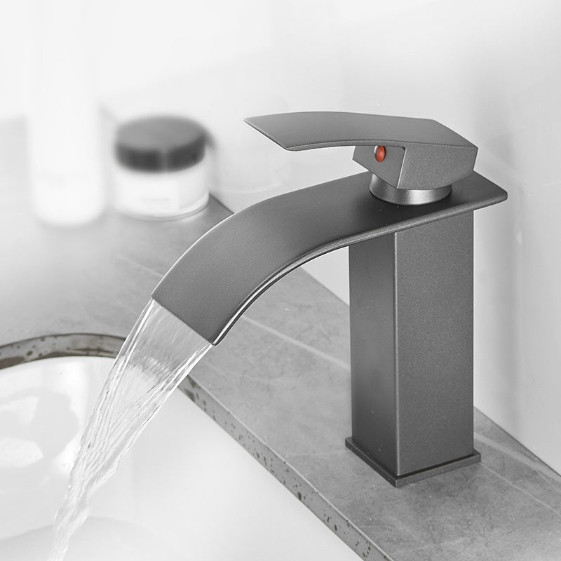 Modern Bathtub Faucet Waterfall Spout Lever Handle Brass Sink Faucet