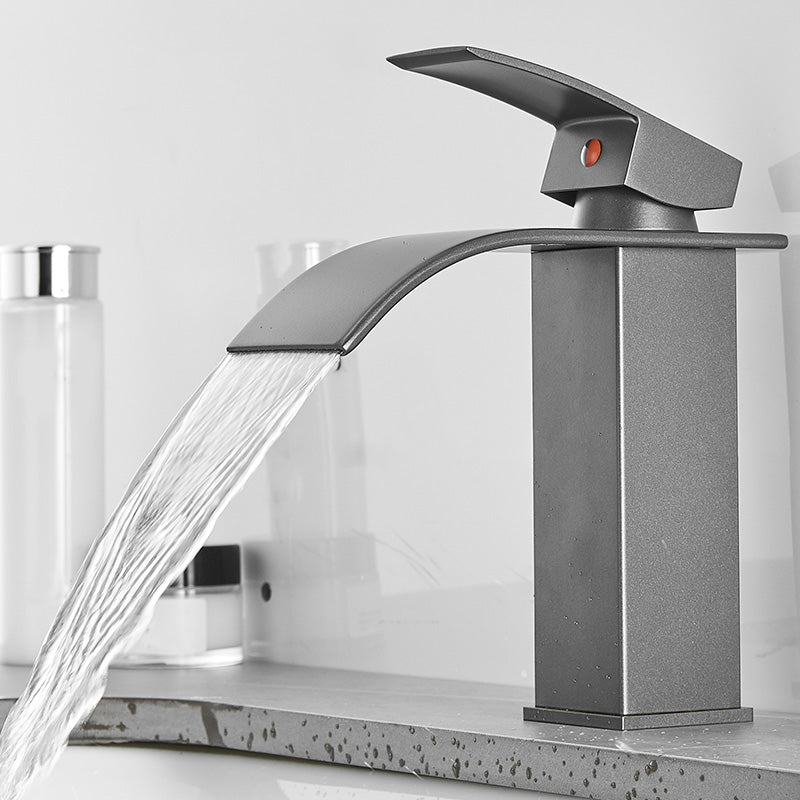 Modern Bathtub Faucet Waterfall Spout Lever Handle Brass Sink Faucet