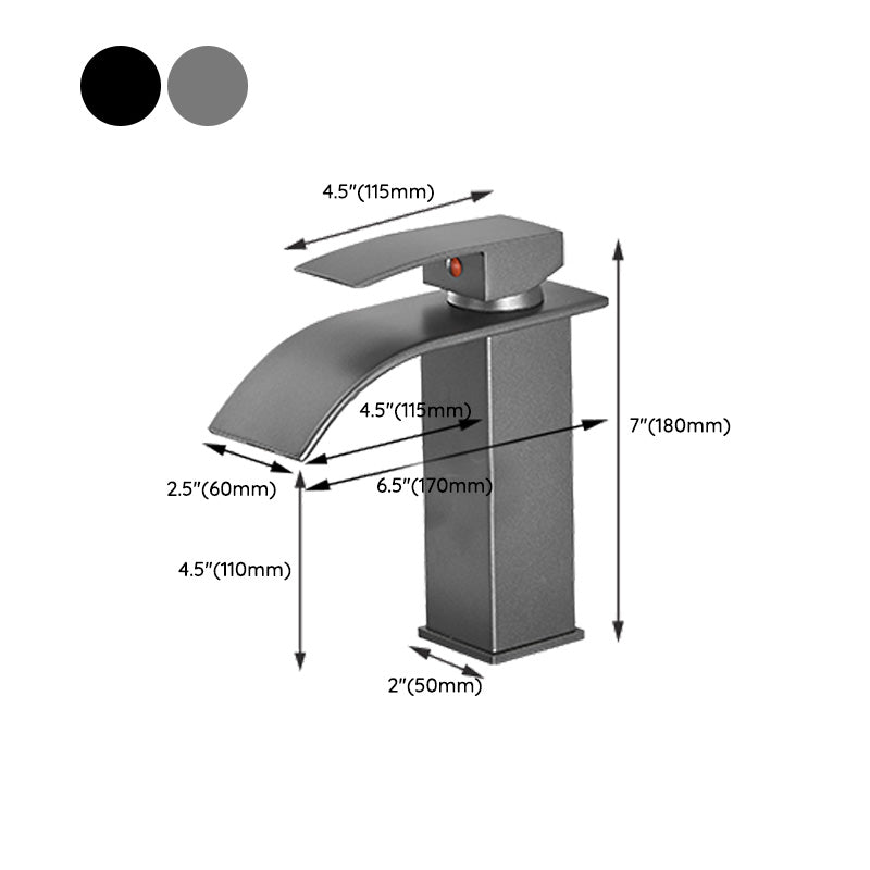 Modern Bathtub Faucet Waterfall Spout Lever Handle Brass Sink Faucet