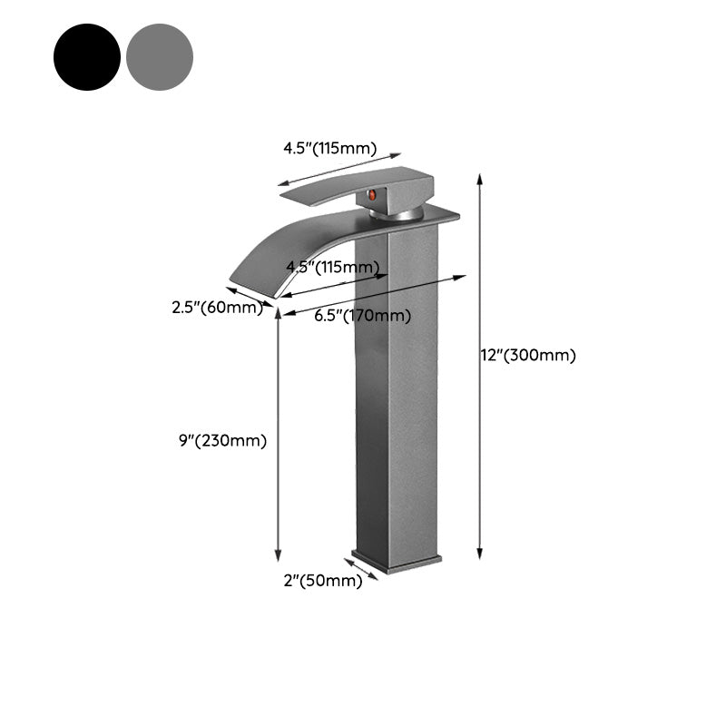 Modern Bathtub Faucet Waterfall Spout Lever Handle Brass Sink Faucet