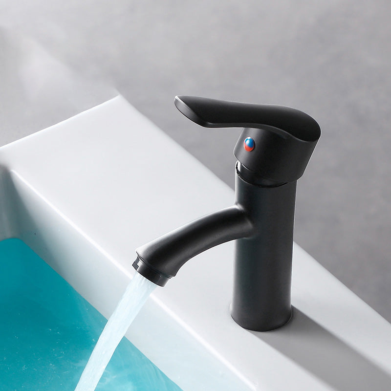 Contemporary Faucet Brass Black Bathroom Lever Handle Single Hole Sink Faucet