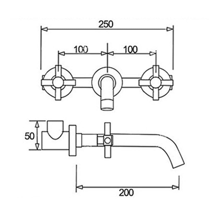 Modern Wall Mounted Fixture Bathroom Bathtub Mixer Faucet
