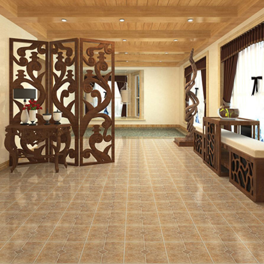Smooth PVC Floor Covering Peel and Stick Waterproof Square Vinyl Flooring