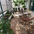 Farmhouse square tile floor brown pine wood for patio garden