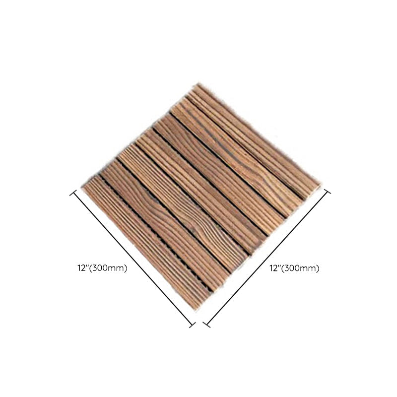 Farmhouse square tile floor brown pine wood for patio garden