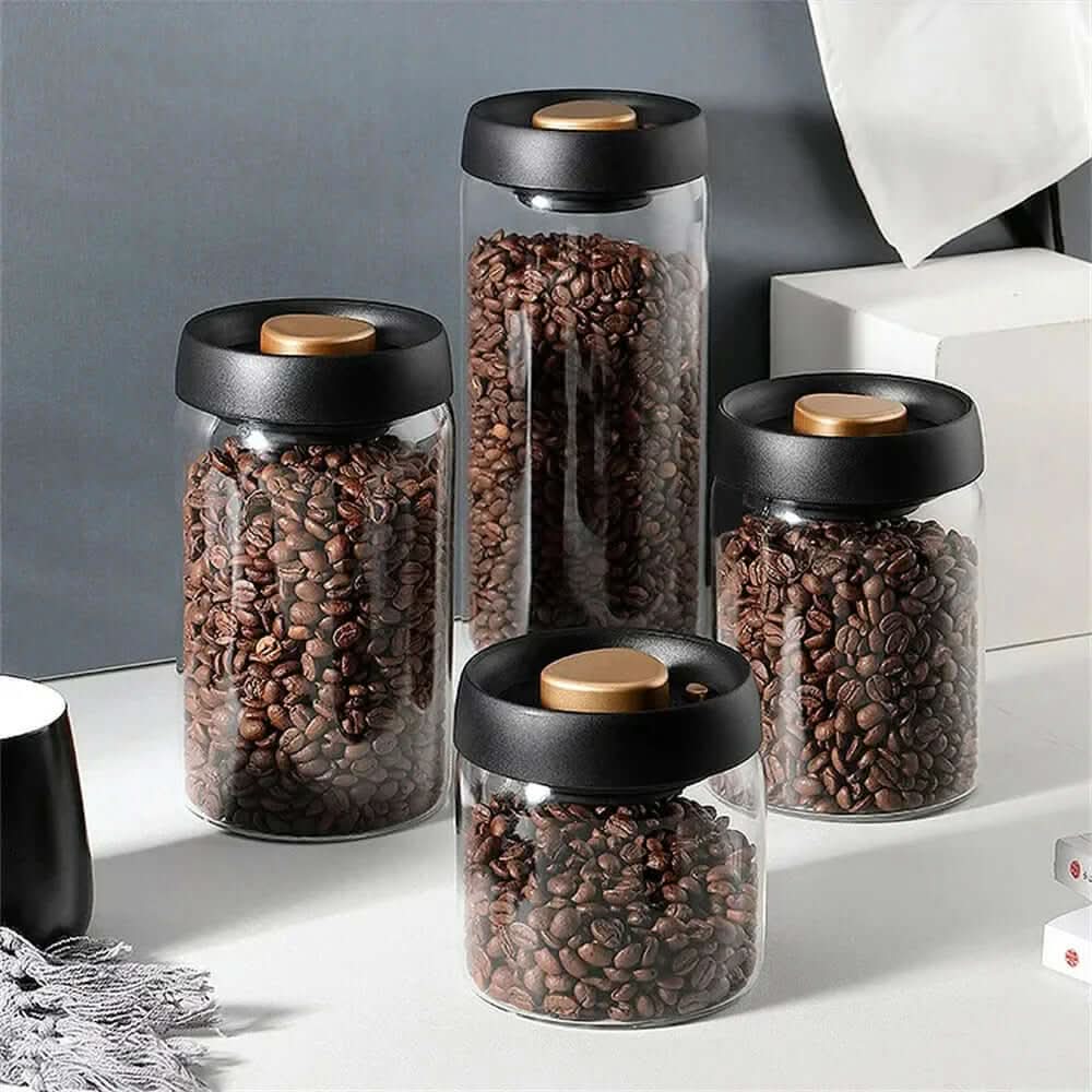 Glass Coffee Bean Container – Airtight Aroma Preservation Jar