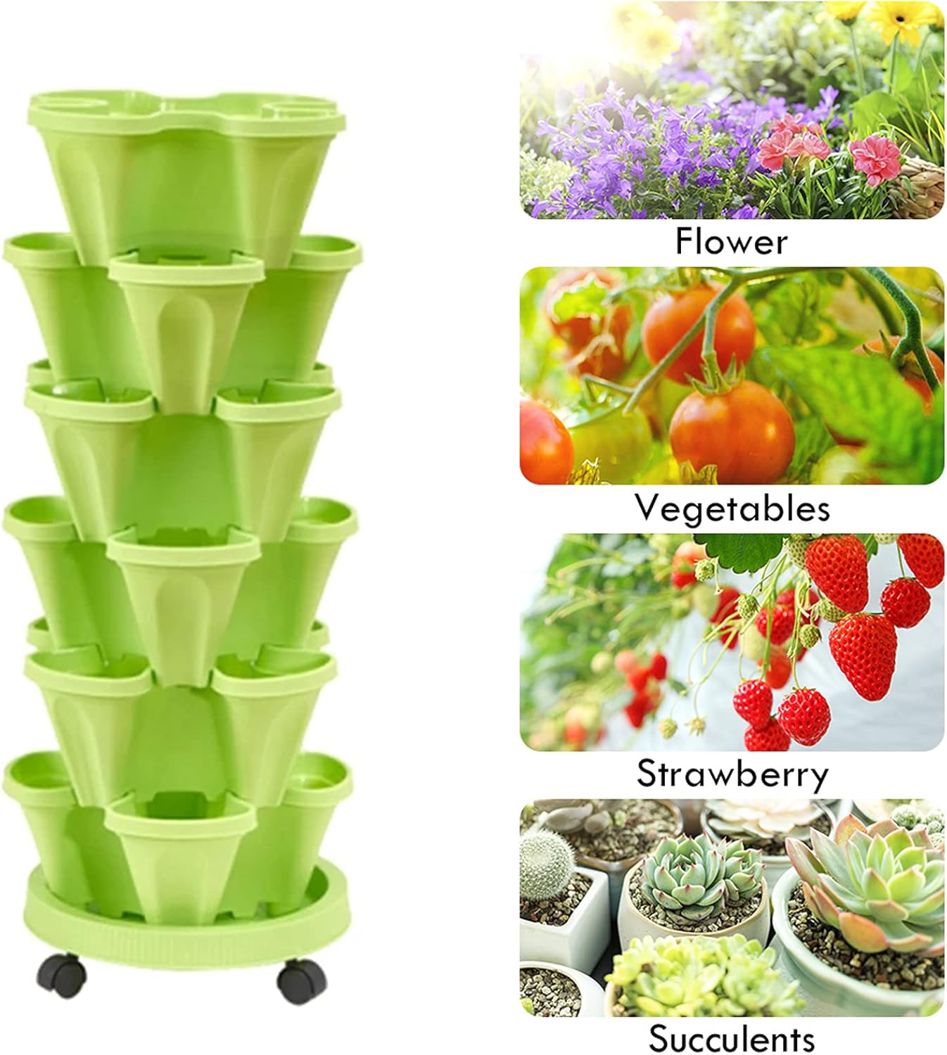 6-Layer Vertical Plant Tower – Three-dimensional Flowering System for the Garden