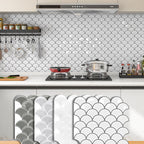 Fish scale Peel & Stick field tile square plastic Peel & Stick mosaic tile