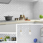 Fish scale Peel & Stick field tile square plastic Peel & Stick mosaic tile