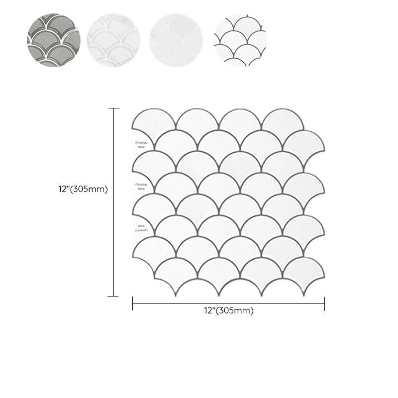 Fish scale Peel & Stick field tile square plastic Peel & Stick mosaic tile