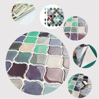 Square Peel & Stick Mosaic Tiles Plastic Arabesque Peel and Stick Wall Tile