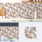 Square Peel & Stick Mosaic Tiles Plastic Arabesque Peel and Stick Wall Tile