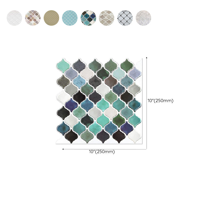 Square Peel & Stick Mosaic Tiles Plastic Arabesque Peel and Stick Wall Tile