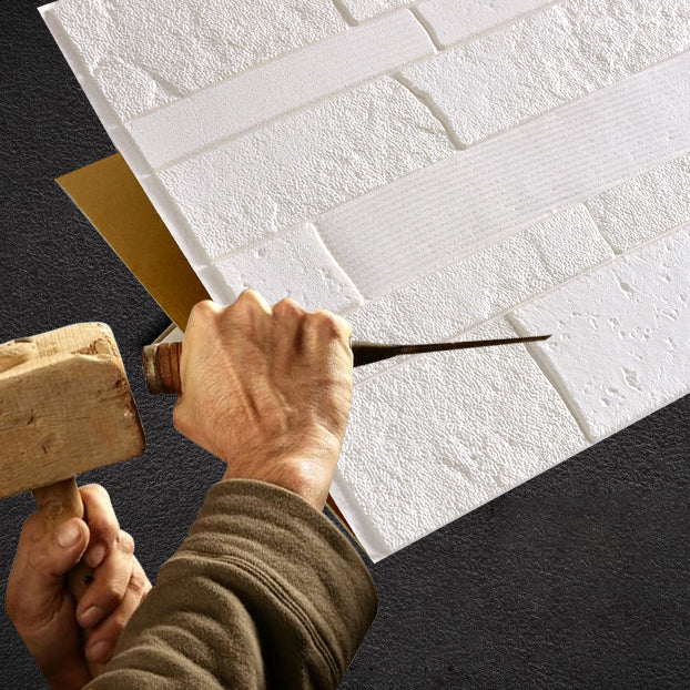 Industrial 3D Brick Wall Plank Bathroom Living Room Wall Panel Set of 10