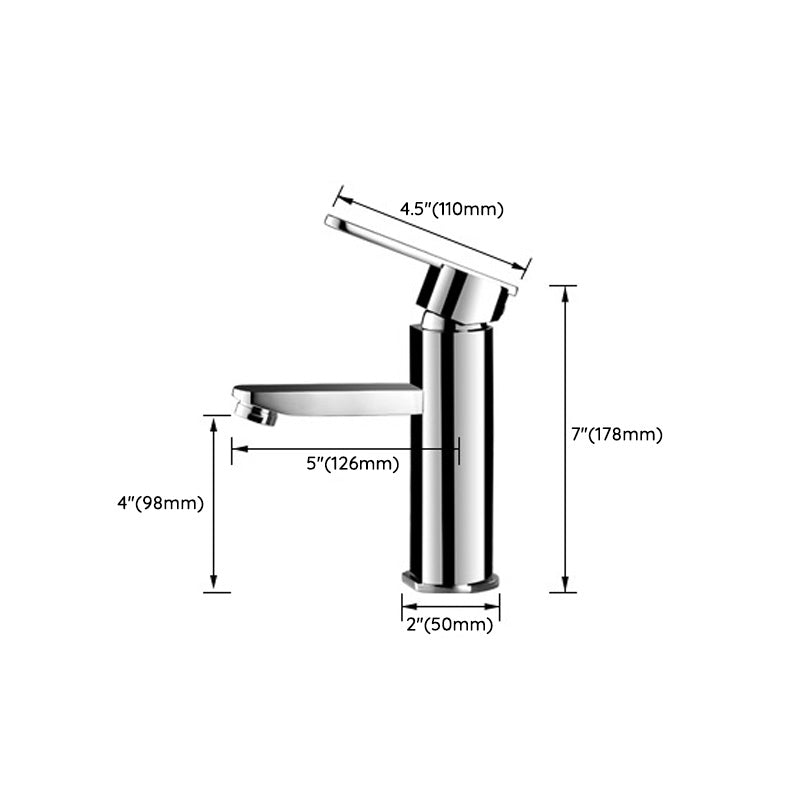 Bathroom Faucet Brass Lever Handle Single Hole Sink Faucet