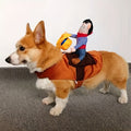 Funny Rider Dog Halloween Costume | Plush Saddle Outfit