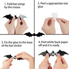 Bats Wall Decor Stickers - Halloween Decoration Stickers For Home Décor (120 Pc)