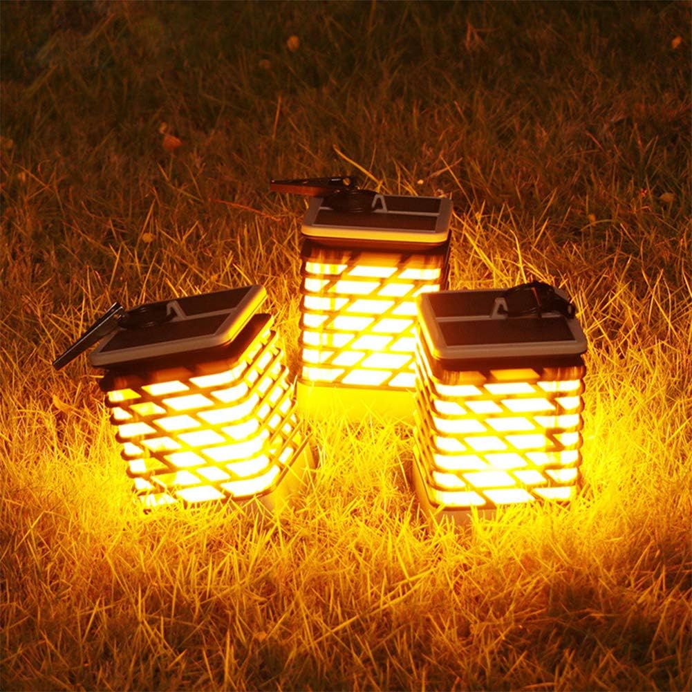 Solar LED garden lantern with ribbed design – Decorative outdoor lighting for garden