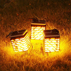 Solar LED garden lantern with ribbed design – Decorative outdoor lighting for garden