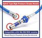 High-Pressure Grease Coupler - Heavy-Duty Fittings Adapter for Grease Guns, Fast Lock and Release Nozzles (Universal Fit)