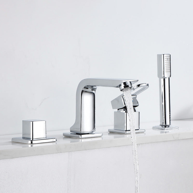 Wall Mounted Faucet Brass Lever Handle Bathroom Faucet Hand Shower