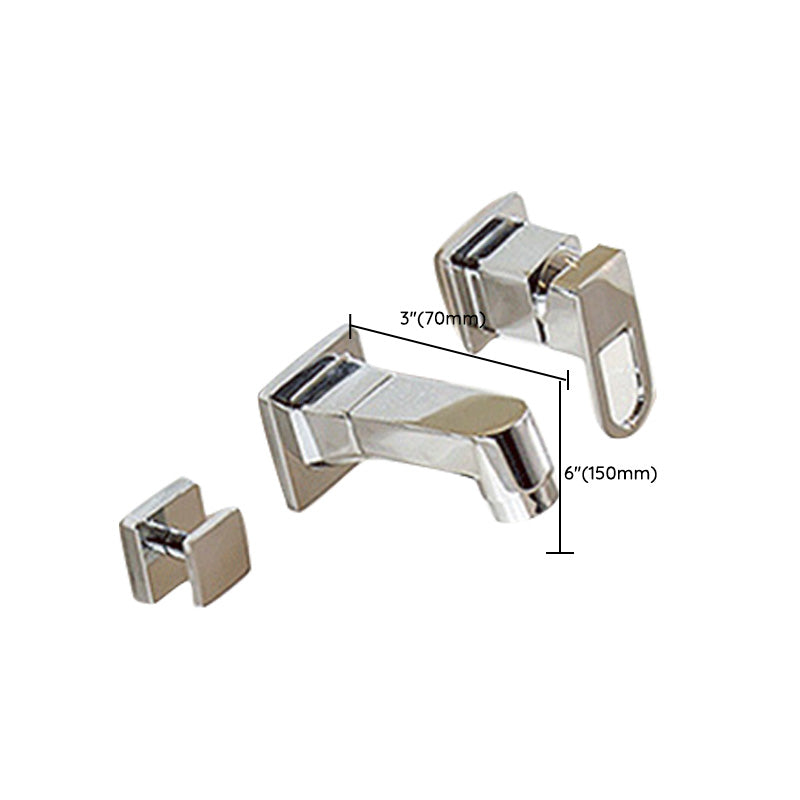 Wall Mounted Faucet Brass Lever Handle Bathroom Faucet Hand Shower