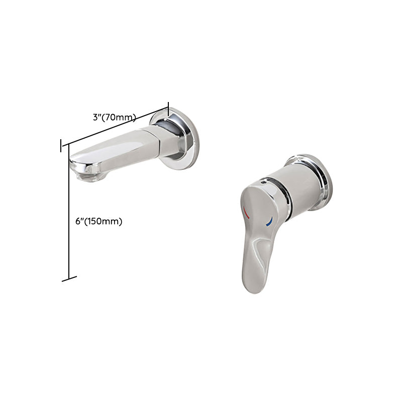 Wall Mounted Faucet Brass Lever Handle Bathroom Faucet Hand Shower