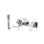 Wall Mounted Faucet Brass Lever Handle Bathroom Faucet Hand Shower
