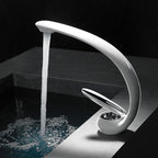Unique Bathroom Waterfall Spout Brass Basin Faucet