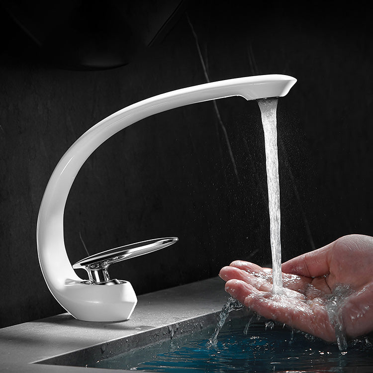 Unique Bathroom Waterfall Spout Brass Basin Faucet
