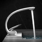 Unique Bathroom Waterfall Spout Brass Basin Faucet