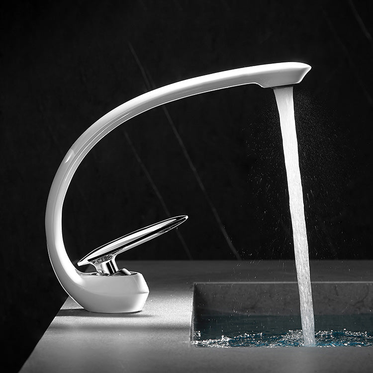 Unique Bathroom Waterfall Spout Brass Basin Faucet