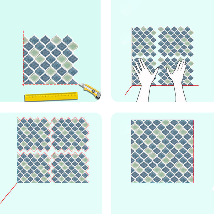 Plastic Peel & Stick Mosaic Tiles Waterproof Mosaic Tiles Wallpaper