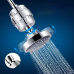 5 Sprays Shower Head Wall Mounted Silver Round Fixed Shower Head