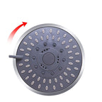 5 Sprays Shower Head Wall Mounted Silver Round Fixed Shower Head