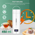 Portable Electric Travel Kettle | Compact Stainless Steel Smart Kettle with LCD