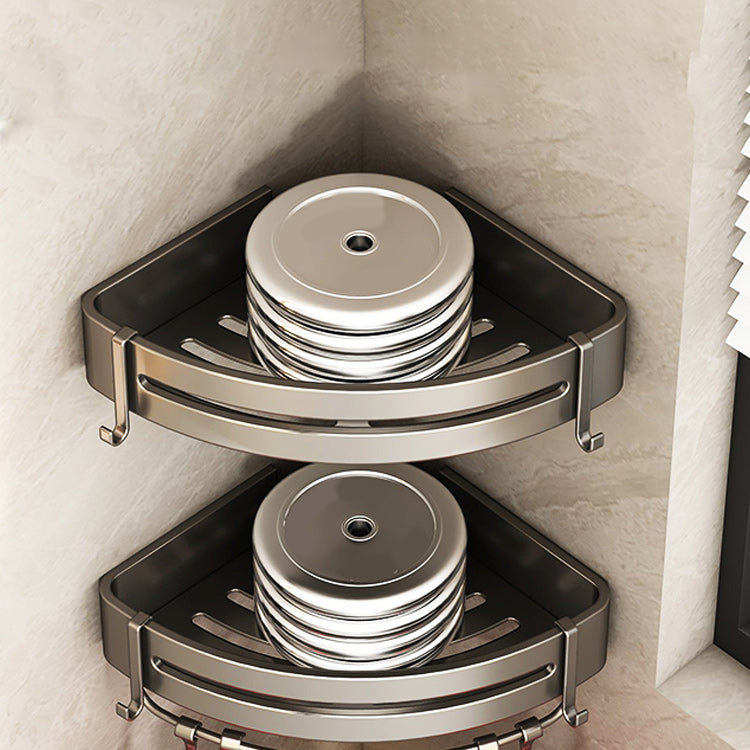 Contemporary bathroom accessory set 3-piece bath shelf with hooks