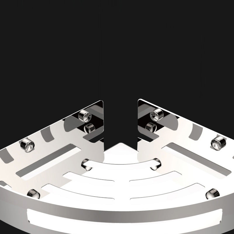 Polished Chrome Modern Bathroom Accessories Set Stainless Steel Triangular Shower Shelf