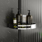 Polished Chrome Modern Bathroom Accessories Set Stainless Steel Triangular Shower Shelf