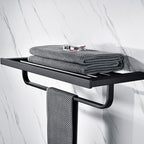 5-piece Modernism Bathroom Accessory Set in Matte Black Stainless Steel
