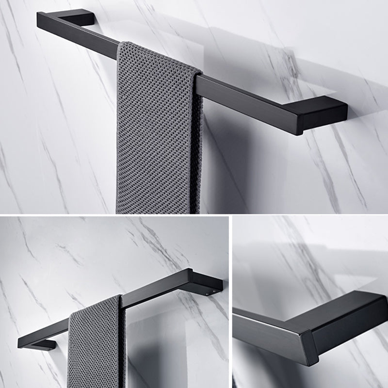 5-piece Modernism Bathroom Accessory Set in Matte Black Stainless Steel