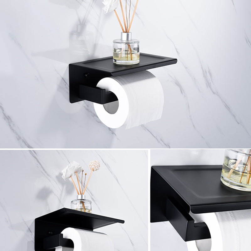 5-piece Modernism Bathroom Accessory Set in Matte Black Stainless Steel