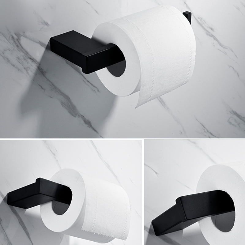5-piece Modernism Bathroom Accessory Set in Matte Black Stainless Steel
