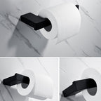 5-piece Modernism Bathroom Accessory Set in Matte Black Stainless Steel