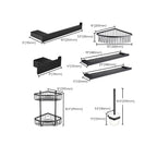 5-piece Modernism Bathroom Accessory Set in Matte Black Stainless Steel