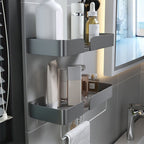 3-piece modern bathroom hardware set aluminum bathroom shelf in gray