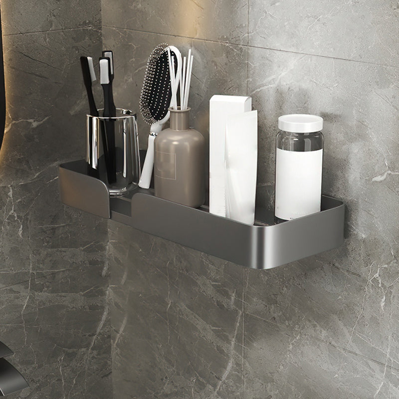 3-piece modern bathroom hardware set aluminum bathroom shelf in gray