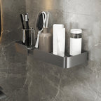 3-piece modern bathroom hardware set aluminum bathroom shelf in gray