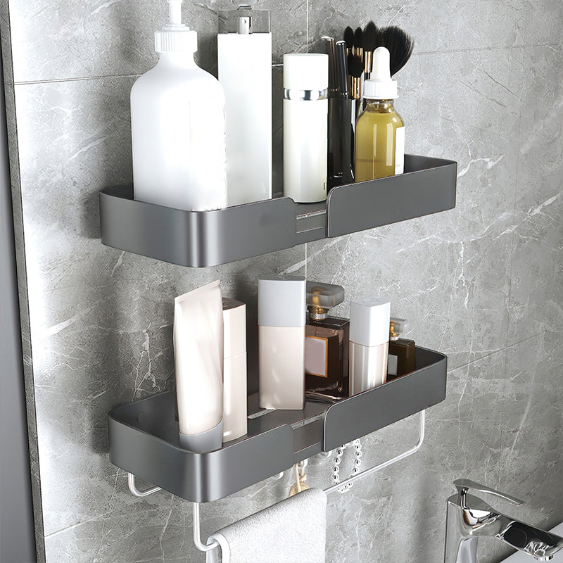 3-piece modern bathroom hardware set aluminum bathroom shelf in gray