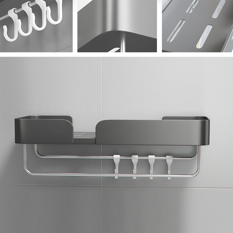 3-piece modern bathroom hardware set aluminum bathroom shelf in gray